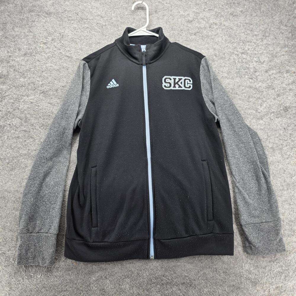Sporting Kansas City Jacket Mens Large Black MLS Soccer Adidas SKC Full Zip